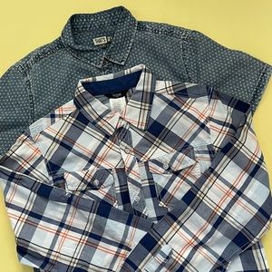 NEW‼️SETx2 boy shirts Guess long sleeve That’s it short sleeve denim sz L